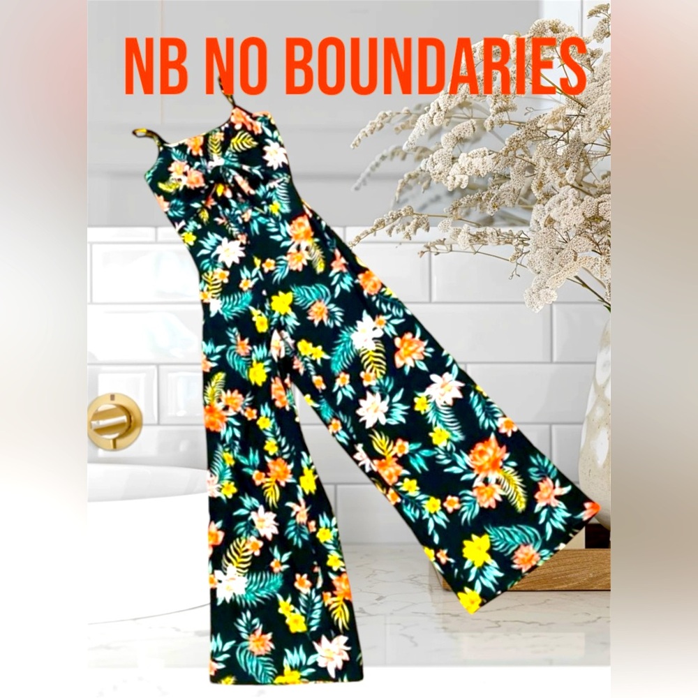 No Boundaries Buttery Soft 2X Tropical Print Wide Leg Palazzo Jumper LOVE THIS
